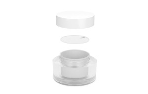 Cosmetic packaging skincare cream pot jar gloss white 30 g 50 g double wall empty acrylic cream jar
