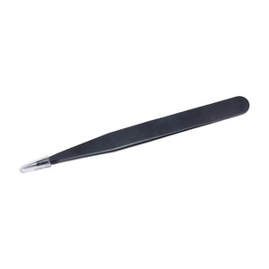 Custom logo stainless steel black eyebrow point tweezers