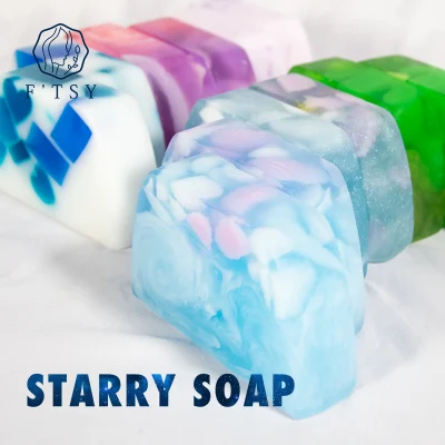 Custom Organic Exfoliating Deep Cleansing Skin Treatment Handmade Starry Soap Bar