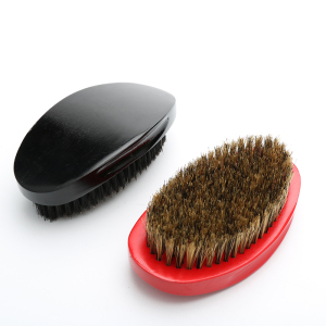 Customized your own logo barber brush hair red color 360 wave bristle hair brush