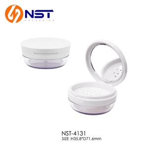 Cylinder cosmetic packaging eye shadow powder case in plastic