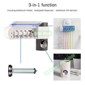 Easy Install Wall Mounted Toothbrush Holder with 5 UV Toothbrush Sterilizer