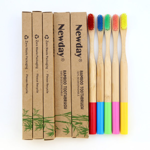 Eco-friendly BPA free Nylon Bristles OEM Bamboo Toothbrush with Customized no waste Packing and Logo