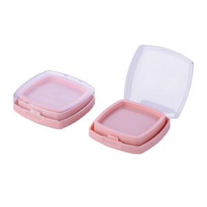 Fashion wholesale pressed loose dry wet powder case empty square round cosmetic makeup compact powder case with mirror
