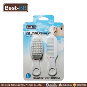 grooming kit for baby hairbrush and comb set with four color