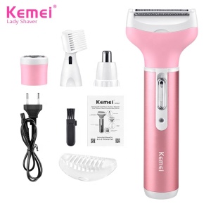 Kemei 6637 4 in 1 Kemei Female Epilator Multifunction Lady Electric Shaver Shaving Machine Eyebrow Nose Hair Trimmer Women Hair