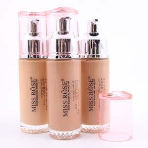 MISS ROSE Waterproof Long-lasting Makeup Smooth Liquid Foundation Concealer Cream Natural Moisturizing Foundation Glass Bottle