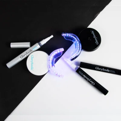 MSDS Enrolled Glory Smile 2ml/4ml Pen Red/Blue Light 16/24/32min LED Light Dental Bright Rechargeable Teeth Whitening Kit