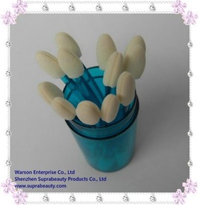 New Design Soft Latex Sponge Eye Shadow Applicator with Transparent Plastic Handle for Makeup