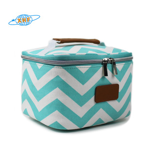 OEM Factory Women Round Cosmetic Bag Travel Canvas Makeup Mag