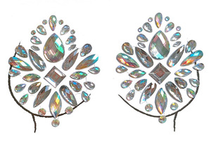 Oval Crystal Chest Piece Festival Body Gems For Makeup, Hair, Nail art, Festival Glitter, Costume, EDC, EDM