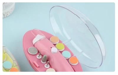 Portable 6PCS Grinding Head Safety Quiet with LED Light Electric Baby Nail Drill