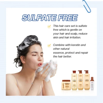 Private Label OEM Sulfate-Free Keratin Organic Biotin Shampoo Anti-Frizz Hair Care Set