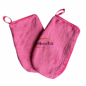 Remove Makeup Mitt just With Water Big Size Adult Plain Reusable Microfiber Makeup Remover Glove