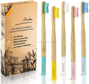 Sopurrrdy Eco-Friendly Bamboo Biodegradable Adult Toothbrush With Soft Charcoal Bristles Vegan Product BPA Free Zero Waste