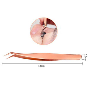 Top Quality Stainless Steel Tweezers Curved + Straight Rhinestones Sticker Picker Manicure Nail Art Makeup Eyelash Tool