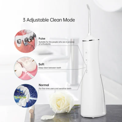 Water Flosser Cordless Teeth Cleaner with 3 Modes 4 Jets, Portable Dental Oral Irrigator, Ipx7 Waterproof and USB Rechargeable with 180ml Water Tank