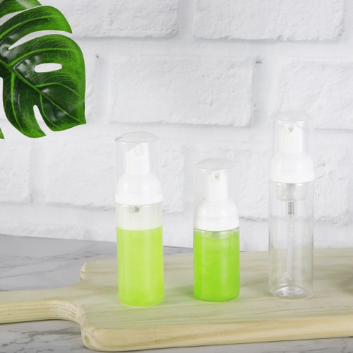 Plastic Foaming Bottle High Quality 1oz Cosmetics Containers and Packaging 30ml PET Cylinder Transparent Personal Care