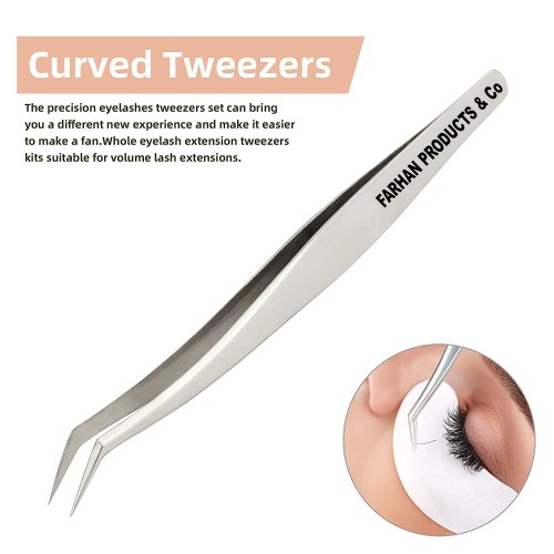 False Eyelashes Applicator Tool Stainless Steel Eyelash Extension Tweezers Remover Clip Eyelash Tweezers