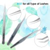 False Eyelashes Applicator Tool Stainless Steel Eyelash Extension Tweezers Remover Clip Eyelash Tweezers