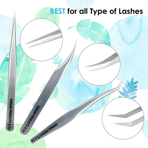 False Eyelashes Applicator Tool Stainless Steel Eyelash Extension Tweezers Remover Clip Eyelash Tweezers