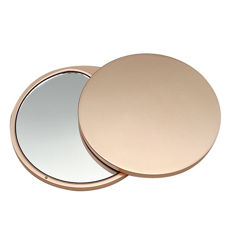 Frosted Texture Sliding Rose Gold Zinc Alloy portable Makeup Mirror