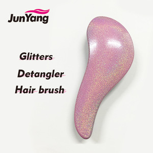 2018 new wholesale bling glitters mini detangler hair brush