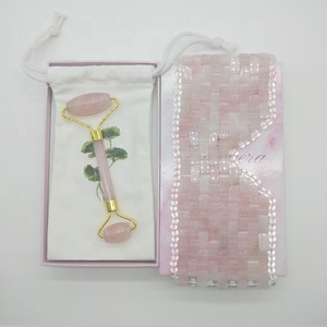 Anti Aging Rose Quartz Eye Mask With Jade Roller For Puffy Eyes and Dark Circles