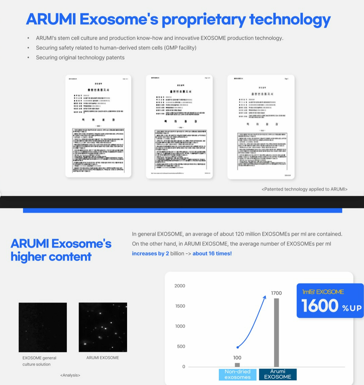 ARUMI EXOSOME, Skin regeneration, Synthesises collagen