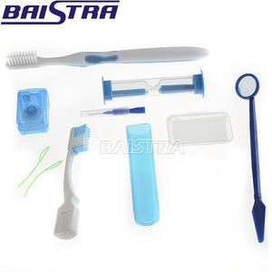 CE Approved Blue Color 8 in 1 Oral Hygiene Products Dental Oral Care Kit