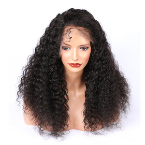 Factory Wholesale Price High Density Virgin Brazilian Human Hair Wigs , Popular Curly Full Lace Human Hair Wig For Black Women