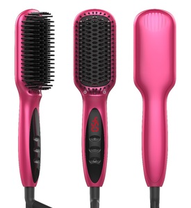 hair straightener brush comb professional Electric straightening brush flat iron Auto Anion straight hair comb