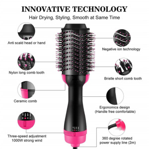 Hair Straightener Brush Dryer Volumizer Hot Air Brush Hair Dryer Comb