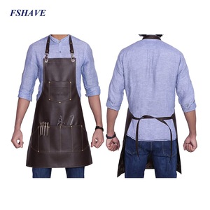 Heavy Duty Leather Barber Apron Hair Cutting Hairdressing Cape for Salon Hairstylist Adjustable Apron With Pockets