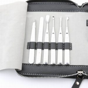 High quality full stainless steel 11pcs manicure set  MS-1804 nail clipper set beauty tools