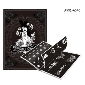 Hot sale new design tattoo stencil booklet A5 size and 10 pages each body art stencil sticker