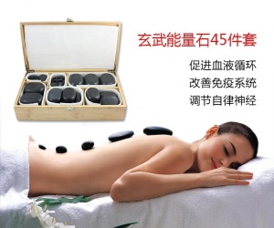 Hot selling black basalt hand made black polished Massage Stone/hot stone heater/hot stone massage set