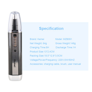 Kemei Professional Rechargeable Grooming Shaver Eyebrow Ear Nose Hair Trimmer