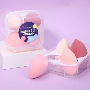 Lameila OEM Custom Beauty Sponge 4pcs Cosmetics Make Up Powder Puff Makeup Sponge Blender With Packaging Box YF219