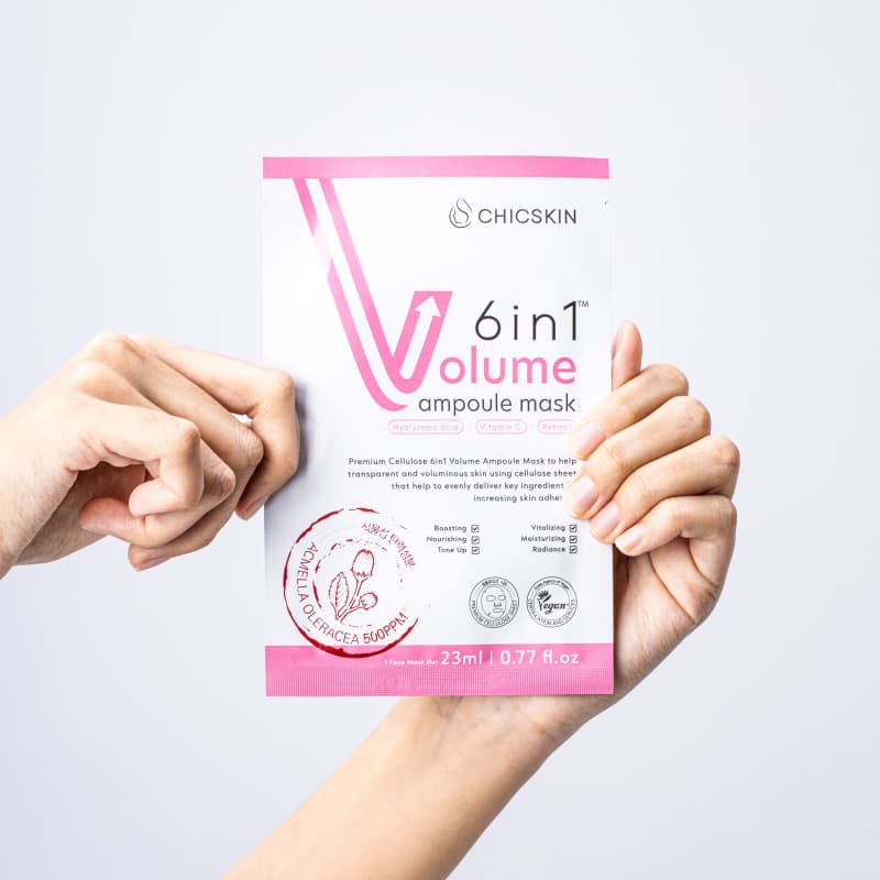 Mask sheet_CHICSKIN 6in1 Volume Ampoule mask 23ml_Vegan_Cellulose sheet