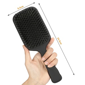 Matt black plastic handle hairbrush and nylon bristle with air hole messaging scalp blood flow plastic hair combs