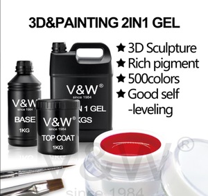 nail art paint uv gel 3 in 1 uv gel 3d 3 D no cleanse nail art&painting 2 in 1 gel