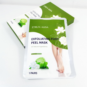 OEM Wholesale Korea Private Label Natural Organic Jasmine Feet Dry Skin Moisturizing Exfoliating Peeling Socks Foot Peel Mask