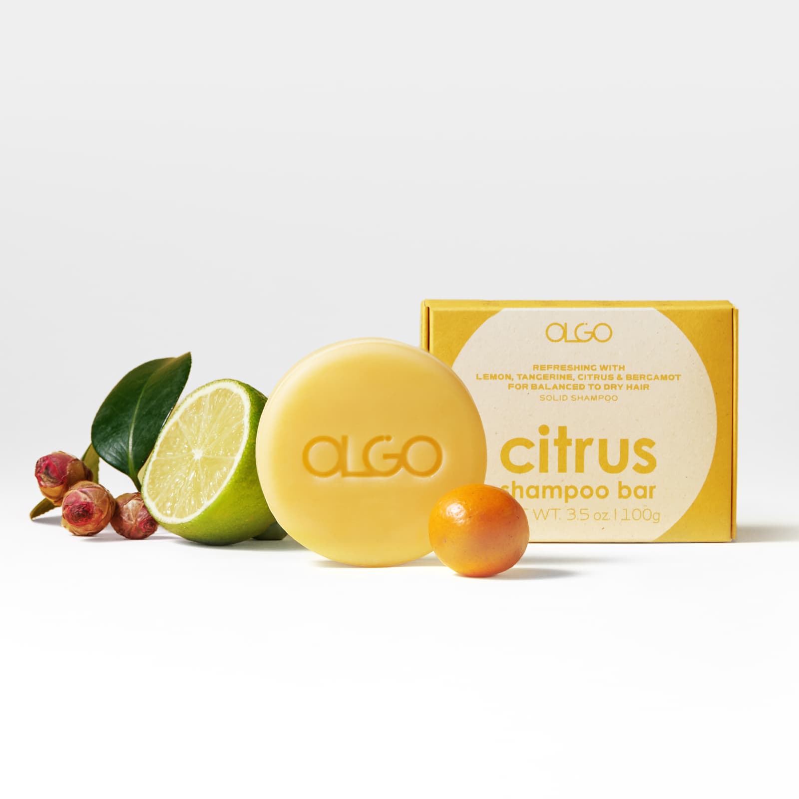OLGO Citrus Shampoo Bar - Vegan soap-free solid shampoo for hair nutrition with argan, jojoba oil