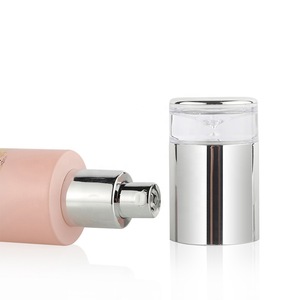 Pink color unique shaped cosmetics packaging set glass body lotion bottles cream jar with luxury water drop shape pump