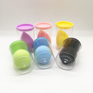 Plastic cylinder Hydrophilic Foam Face Cosmetic puff Make Up Foundation Blending Blender Beauty  Latex Free Makeup Sponge