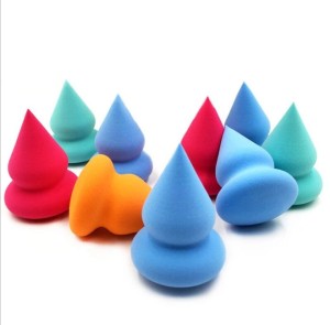 Pointy Gourd Shape Non-latex Pink Cosmetic Sponge Puffs Wet-dry Dual Use Foundation Powder Puff Smooth Cosmetic Makeup Sponge