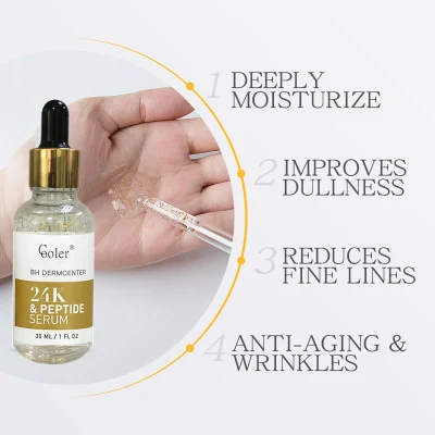 Skin Care Face Serum Private Label Anti-Wrinkle Face Whitening Facial 24K Essential Oil