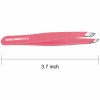 Stainless Steel Slant Tip Tweezers Professional Eyebrow & Eyelash Tweezers for Your Daily Beauty Routine ( Red )