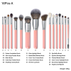 Luxury Custom Logo Vegan Face Makeup Brush Set with Pink Silver Wood Handle Synthetic Hair Concealer Ready